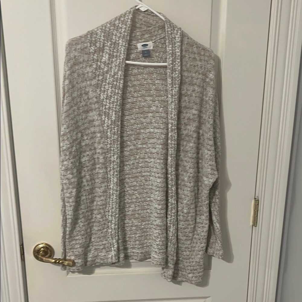 Old Navy Tan and Cream Cardigan Sweater